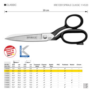 KROJAČKE MAKAZE KRETZER 20cm / 8"