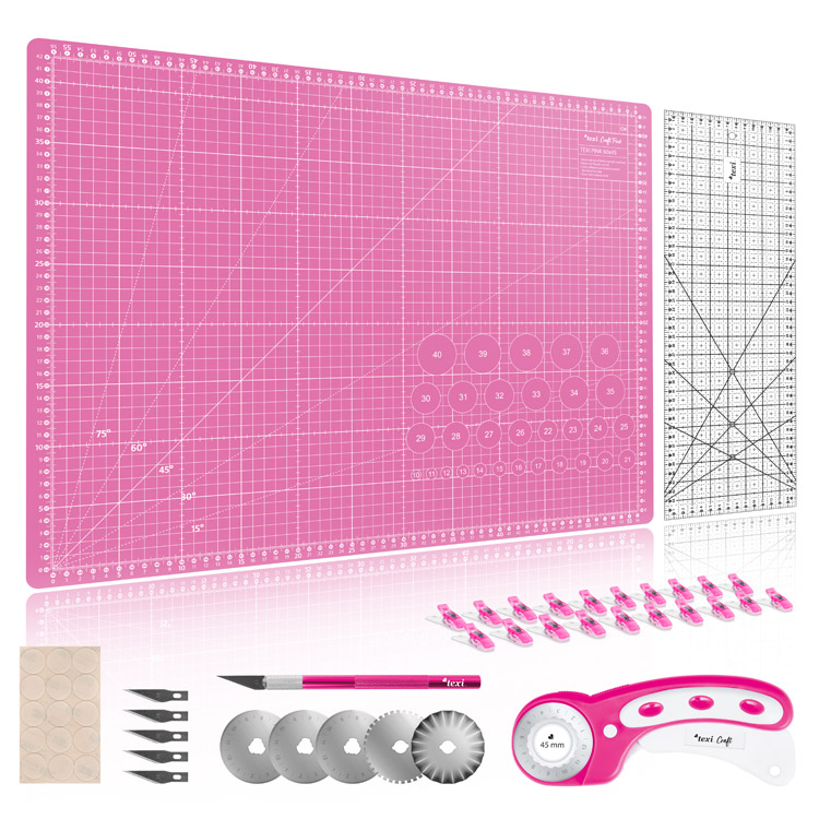PATCHWORK KOMPLET ZA KROJENJE I SEČENJE TEXI PINK